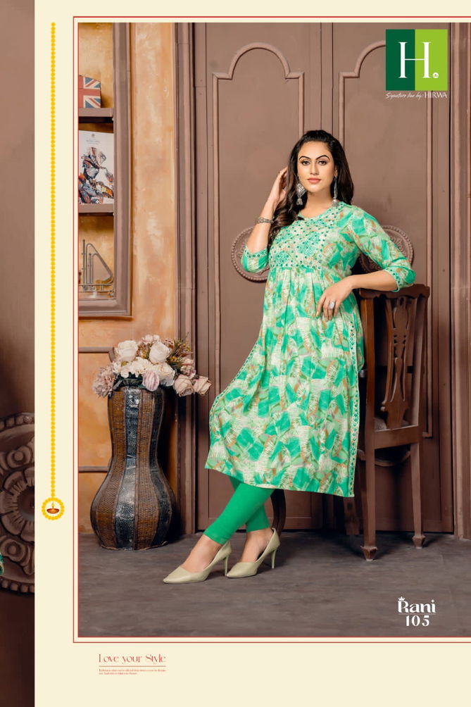 Rani By Hirwa Rayon Printed Kurtis Catalog